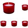 Cereria di Giorgio - 6 Lumini Votivi in Bicchiere di plastica Rossa - Diametro 4.8 cm Altezza 3.5 cm - Durata 9 Ore (Confezione da 5)