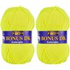 Sirdar Hayfield Bonus DK - Gomitolo doppio per lavoro a maglia, giallo fluo (550), 100 g (Confezione da 2)