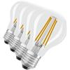 OSRAM Lampada LED LED Classic con filamento dalla classica forma a lampadina, filamento in vetro trasparente, 2,2 W, attacco E27, EEK A, 470 lm per illuminazione generale. (Confezione da 4)