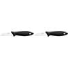 Fiskars Coltello per Sbucciare con Lama in Acciaio Inox, Essential, Plastica/Acciaio Inox, Lunghezza della lama: 7 cm, Nero/Argento, 1065580 (Confezione da 2)