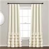 Lush Decor Allison - Tenda oscurante con volant, 100% foderata, 213,4 x 101,6 cm, colore: Avorio