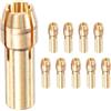 M METERXITY Confezione da 10 mandrini per trapano in ottone, 1/8 pollici/3,2 mm, sostituzione rapida, diametro del gambo 4,8 mm, per utensili rotanti/trapani elettrici [oro]