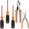 Klein Tools 9419R - Set di attrezzi isolati 1000 V con tronchese diagonale, pinze a becco lungo e 3 cacciaviti, 5 pezzi
