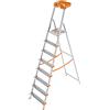 Colombo Scala Pieghevole Alluminio Attica 3/4/5/6/7/8 Gradini Senza Rivetti | Scala 8 Gradini Robusta con Piattaforma e Vaschetta Portautensili | Portata 150kg | Conforme EN131 TÜV-GS | Made in Italy