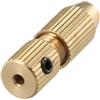 Desiumite Morsetto per albero motore in ottone per foro dell'albero da 2,0 mm, adattatore per pinza piccola con mandrino e chiave inglese, set da 2 pezzi compatibile con 0,7-,2 (0,8-2,4 mm)