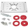 Generic Inserto per piastra router in alluminio | Kit piastra inserto router per lavorazione del legno - Banchi Router Piastra Strumenti per legno Fresatura Macchina di taglio con anelli per la lavorazione