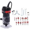 KAUITOPU Fresa verticale compatta, 800 W, 30000r/min, fresatrice elettrica con 15 pinze per fresa, diametro 6,35 mm, fresatrice per legno con una sola mano