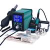 AUBEST Stazione di Saldatura, Stazione di saldatura digitale, stazione di rilavorazione con pistola ad aria calda 110W, saldatore elettrico for telefono PCB IC SMD BGA(Brown)