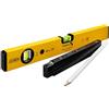 STABILA Starter Kit - Livella a bolla tipo 70/40 cm (Alu-profil, 1 livella orizzontale, 1 livella verticale), metro pieghevole tipo 707 P/2 m (legno certificato PEF), matita