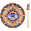 Generic Tamburo da meditazione - Tamburo sciamanico tamburo decorativo a percussione | Tamburo sciamanico siberiano fatto a mano, tamburo siberiano con bacchette da tamburo, tamburi sciamanici in legno
