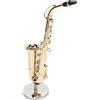 Asixxsix Replica di Sassofono Contrtalto a Miniatura, Sassofono in Miniatura da 6,3 Pollici con Support e Custodia Mini Sax Strument Musicate Casa Delle Bambole Ornament