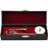 Xinwoer Strumenti in miniatura, modello musicale per Natale e di compleanno, trombone in ottone dorato per accanto al tavolo Libreria da scrivania in sala da musica