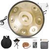 BIILOYY Handpan Strumento Musicale, 18 pollici 440 Hz 9 note in Acciaio Tongue Drum in sol Minore con Bacchette, Supporto per batteria, Borsa per Meditazione Yoga