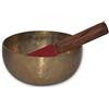 OSNICA Campana tibetana martellata, antica, himalayana, 7 ciotole di canto in metallo, per meditazione, guarigione, preghiera, yoga, con martello e cuscino (20 cm)
