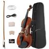 YoungMonic Violino Elettrico 4/4 Taglia Intera per Mancini Principianti con Corde Extra, Custodia e Archetto, Realizzato in Acero e Abete