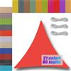 Ufamiluk telo ombreggiante Triangolare Impermeabile 3x3x3m Varie Dimensioni Protezione Antivento 98% Anti UV tenda triangolare da giardino esterno balcone patio feste balconi Rosso