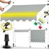 tillvex Tenda da Sole a Bracci con Manovella | Protezione Balcone, Regolabile, Senza Forare, a Manovella | Tenda resistente per Esterno (Grigio chiaro con LED, 400cm)
