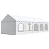 TOOLPORT 4x10 mTendone per feste PREMIUM PVC bianco 100% impermeabile Gazebo da giardino Tendone da esterno Tenda party