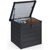 IDMarket - Baule Contenitore Metallico con Serratura Grigio Antracite per Giardino 200L