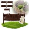 Floranica 5 pezzi Recinzione in vimini 20 cm x 50 cm - Staccionata da giardino intrecciata Palizzata Recinzione naturale Bordo aiuola