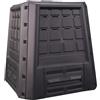 INTEC : Composter da giardino 380 L XXL Antracite. Vassoio per compost in plastica riciclata durevole con ventilazione ottimale per rifiuti. Comodo doppio accesso (coperchio superiore e trappa)
