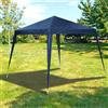 BAKAJI Gazebo da Giardino 3 x 3 Metri, Struttura Tubolare in Metallo e Telo di Copertura in Tessuto PE Impermeabile e Resistente Agenti Atmosferici, Montaggio Facile, Terrazzo, Patio, Fiere (Blu)
