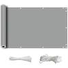 ZQXFZ Telo Balcone Ringhiera 90x150cm con Corda e Fascette Impermeabile 160g/㎡ Protezione della Privacy Facile da Installare Frangi-Vista Balcone per Protezione -Grigio Chiaro.