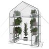 Arreditaly Serra Da Giardino Per Orto Con 8 Ripiani In Metallo Telaio A Casetta In Acciaio Telo Trasparente In PVC Porta Avvolgibile Apertura A Cerniera Protezione Piante Giardinaggio 143 x 74 x 195 Cm