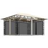 vidaXL Gazebo con Zanzariera e Luci LED 4x3x2,73 m Crema