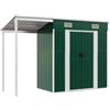 vidaXL Capanno Giardino con Tetto Esteso Verde 277x107x181cm Acciaio