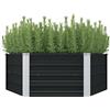 vidaXL Fioriera Rialzata da Giardino Profonda Bordi Piegati Letto di Coltura Vaso Portafiori da Esterno Antracite 129x129x45 cm in Acciaio Zincato