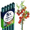 KADAX Supporti in Acciaio Plasticato - 5 x 150cmx11mm, Sostegni per Pomodori, Bastoncini di Supporto per Piante Rampicanti, Pali per Orto e Giardino