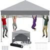 Kidsgigglz Gazebo Pieghevole 3x3, Pop Up Gazebo con Pareti da Giardino-Altezza Regolabile-Tenda da Giardino per Birra-Matrimoni-Campeggio-Picnic UV50+, Tendone Impermeabile-Padiglione Con Custodia-Grigio Argento