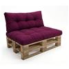 POKAR Set di Cuscini per Europallet da 2 pezzi: 1x Cuscino-sedile 120x80cm + 1x Cuscino-schienale 120x40cm, per Divano da Giardino, per Interno ed Esterno, senza Pallet, Viola
