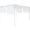 Arreditaly Gazebo Pergola 3x4 M Tetto Scorrevole Telo Bianco Impermeabile Retrattile Struttura Acciaio Bianco Giardino Terrazzo Piscina Esterno Campeggio Design Elegante Moderno
