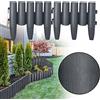 UISEBRT Bordo per prato, in plastica, effetto legno, per aiuole, per giardino, palizzate, per giardino, 1 elemento (lunghezza x altezza): 28 cm x 24 cm (8,4 m, antracite)