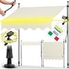tillvex Tenda da Sole a Bracci con Manovella | Protezione Balcone, Regolabile, Senza Forare, a Manovella | Tenda resistente per Esterno ai raggi UV e regolabile in Altezza (200cm, Sabbia con LED)