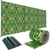 LZQ Strisce frangivista in PVC, extra spesse, opache, a doppia asta, con 20 clip di fissaggio per recinzione da giardino, balcone (35 m x 19 cm, foglie piccole)