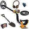 My Brand - Metal Detector Garrett ACE 300i + Cuffie + Piastra + Pala Nero + Guanti per Adulti e Adolescenti
