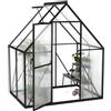 YRHome Serra da giardino di alta qualità, in alluminio, 125 x 180 x 195 cm, 2,25 m², con base rinforzata, lucernario e porta, resistente alle intemperie e alle temperature per pomodori, verdure e