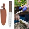 Generic Coltello da giardinaggio 3 in 1, cazzuola da giardino in acciaio inox, pala seghettata resistente, pala a mano, pala per piante per il controllo delle erbacce e piantare bulbi (stile A)