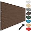 GQINGHUA Frangivisto Balcone 95 x 250 cm 220G ㎡ HDPE Anti-Uv, Opaco, Resistente Al Vento Intemperie, Protezione Della Privacy, Antivento Copri Ringhiera con Occhielli per Giardino, Marrone