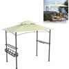 UISEBRT Gazebo per barbecue, resistente all'inverno, con struttura in metallo e tetto in poliestere, 245 x 153 x 250 cm, protezione da pioggia e sole, con base di spazio di archiviazione, tetto per