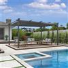PURPLE LEAF Gazebo Pergola 3,5 x 4,8 M Alluminio Pergolato da Giardino con Tetto ha Scomparsa Per Giardino Pergolati Terrazzo e Attività Commerciale, Grigio chiaro