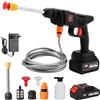 UIOEEJY Pulitore ad alta pressione a batteria 21 V 35 bar senza fili con batteria e caricatore rapido per auto giardino (10000 mAh)