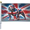 Jeruytgh Flag Union Jack Bulldog, Costruzione Resistente Alle Intemperie, 5x3 Ft/1.5x0,9 M, Bandiera Bulldog Patriottica, Banner Decorativo Per Prato, Stampa A Doppia Faccia, Per Portico, Passerella, Patio, Ba