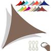 CANYUE Qualità Tessuto Oxford - Tenda A Vela Triangolare - Vela Ombreggiante Parasole Traspirante E Protezione Solare Raggi UV Per Esterno Giardino Terrazza (4X4X4 m,Caffè)