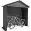 Outsunny Tenda Garage 1.1x2 m con Ingresso Avvolgibile, Corde e Picchetti, Garage per Esterno in Acciaio Zincato e Oxford 420D, per Bici e Attrezzi da Giardino, UV30+, Grigio Scuro