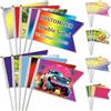 Zkgiftsdz Bandierina personalizzata bifacciale con asta (1-500 pezzi) - Bandiere personalizzate con foto, testo e logo, bandierine per feste, eventi sportivi (12.5x21CM/5x8inch)