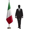 FLAGLAND Bandiera Italia con asta e base. Bandiera italiana per ufficio. Base 1,3kg. Bandiera in raso. Codice CN1-IT